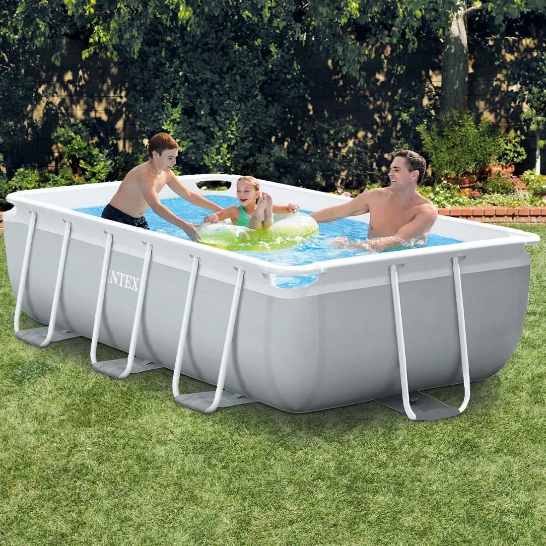 Intex PrismFrame Pool-Set 300x175x80 Cm Grau 3 Intex PrismFrame Pool-Set 300x175x80 Cm Grau – Bild 3