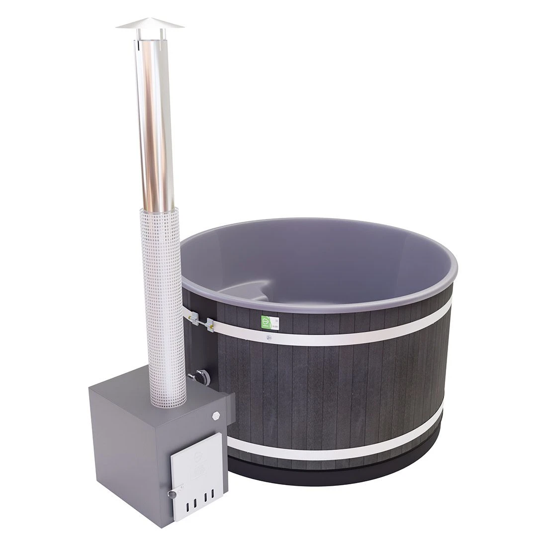 KIRAMI Comfort Steady M Badefass-Set Hot Tub Ø170cm Night Black/Casual Grey 1 KIRAMI Comfort Steady M Badefass-Set Hot Tub Ø170cm Night Black/Casual Grey