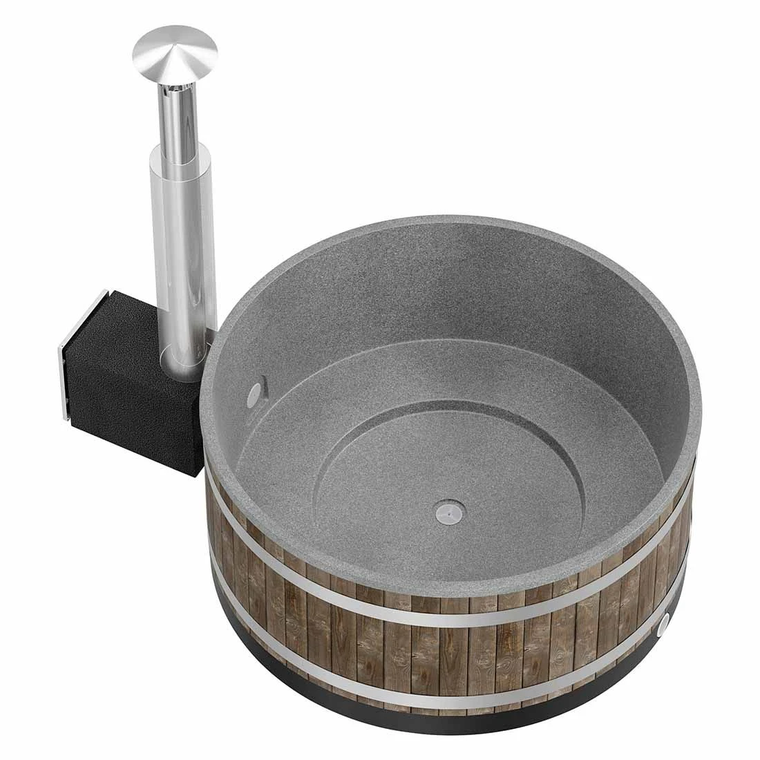 KIRAMI Original Chill M Badefass-Set Hot Tub Ø170cm Coal Black/Grey 1 KIRAMI Original Chill M Badefass-Set Hot Tub Ø170cm Coal Black/Grey