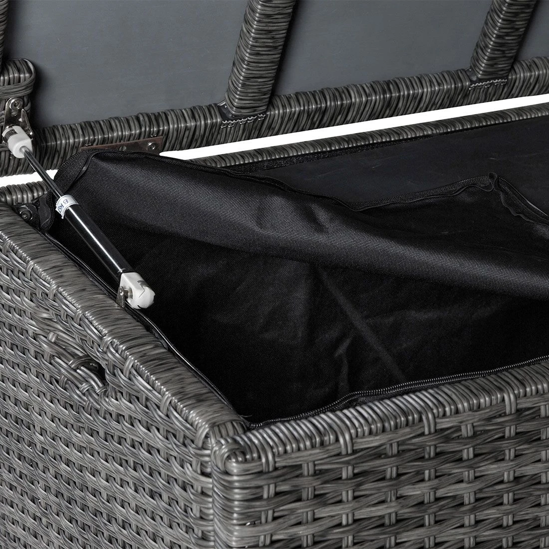 LC Garden Barcelona Gartenbox 152x68cm Aluminium/Geflecht Anthrazit/Grau Mix 4 LC Garden Barcelona Gartenbox 152x68cm Aluminium/Geflecht Anthrazit/Grau Mix – Bild 4