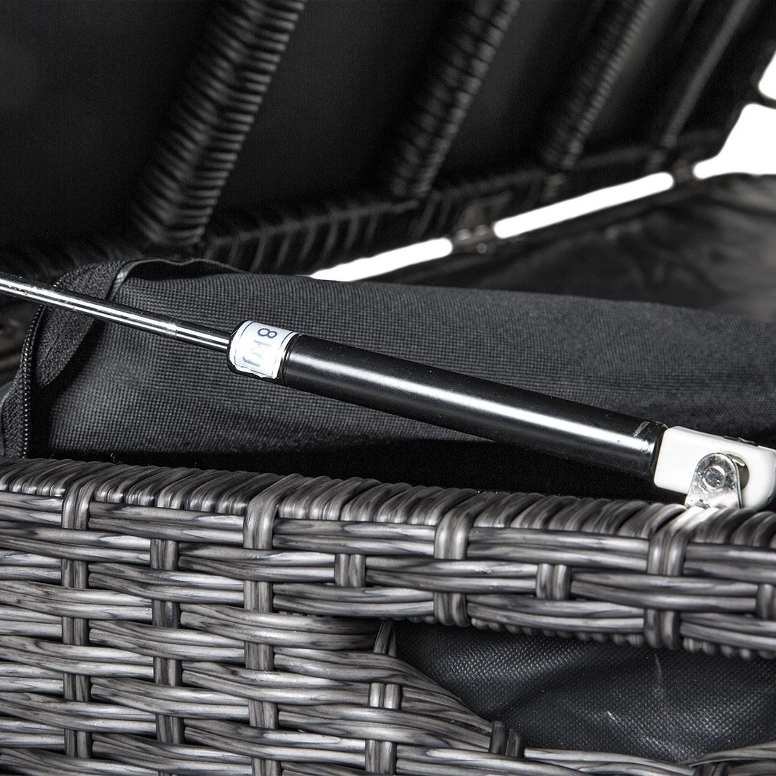 LC Garden Barcelona Gartenbox 152x68cm Aluminium/Geflecht Anthrazit/Grau Mix 5 LC Garden Barcelona Gartenbox 152x68cm Aluminium/Geflecht Anthrazit/Grau Mix – Bild 5