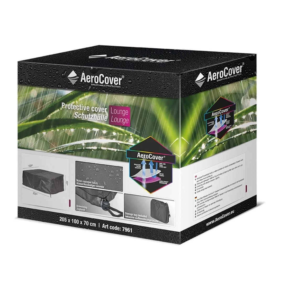 AeroCover Schutzhülle Für Loungesofa 205x100x70cm Polyester Uni Anthrazit 7 AeroCover Schutzhülle Für Loungesofa 205x100x70cm Polyester Uni Anthrazit – Bild 7