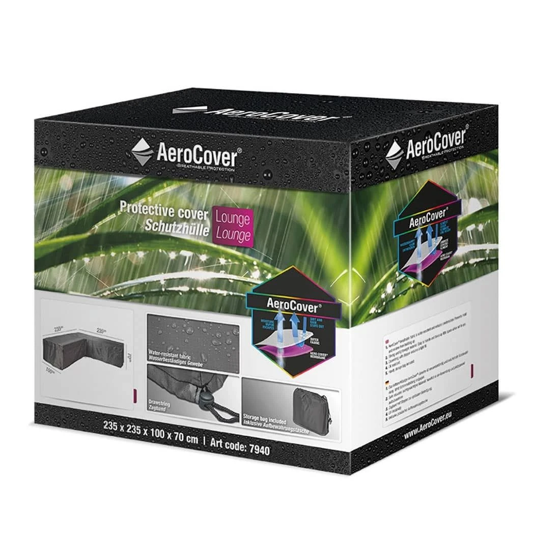 AeroCover Schutzhülle Für Ecklounge 235x235x100x70cm Polyester Uni Anthrazit 8 AeroCover Schutzhülle Für Ecklounge 235x235x100x70cm Polyester Uni Anthrazit – Bild 8