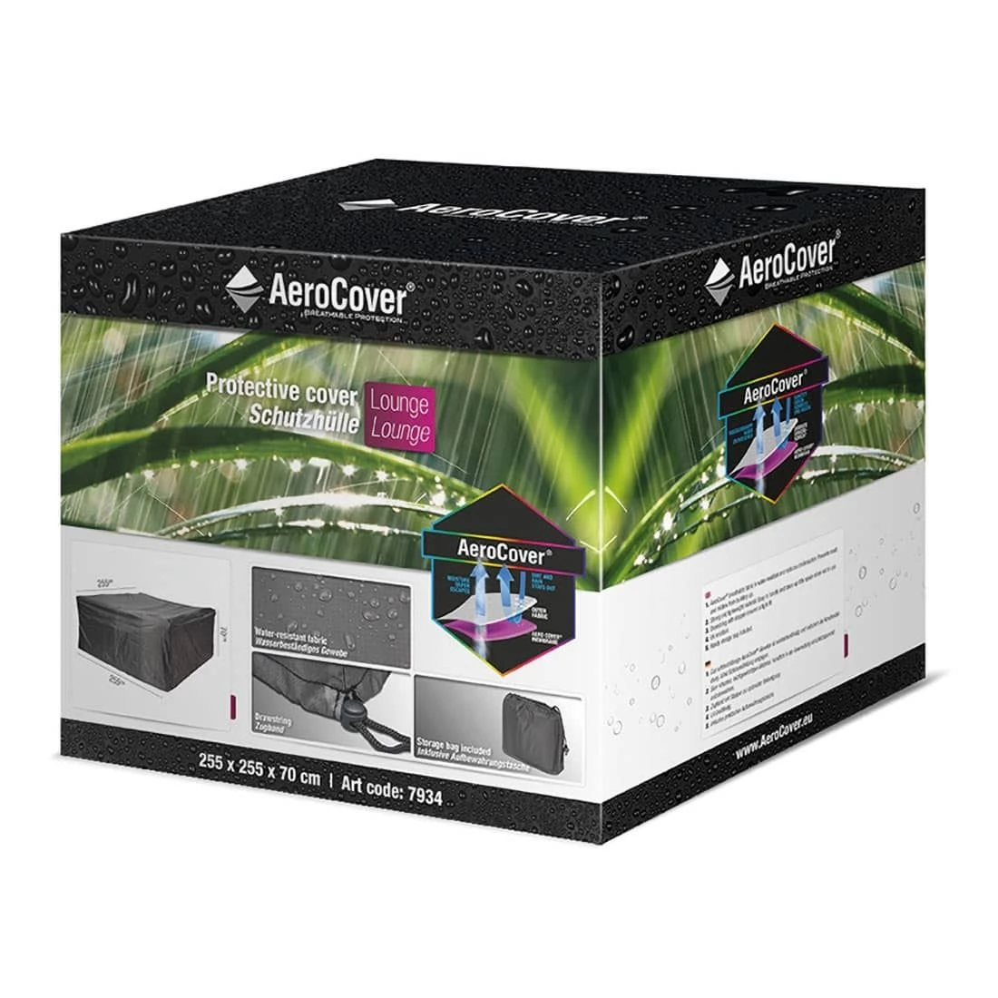 AeroCover Gartenmöbel-Set Schutzhülle 255x255x70cm Polyester Uni Anthrazit 7 AeroCover Gartenmöbel-Set Schutzhülle 255x255x70cm Polyester Uni Anthrazit – Bild 7