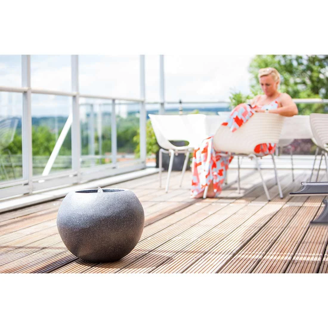 Heissner Ball Jr. LED Gartenbrunnen Polystone Schwarz 3 Heissner Ball Jr. LED Gartenbrunnen Polystone Schwarz – Bild 3