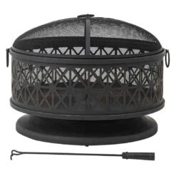 OUTLIV. Feuerkorb Ø80x50cm Stahl Schwarz