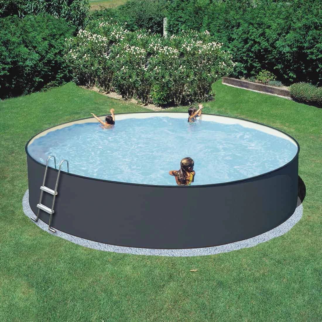 Summer Fun Rundbecken-Set 450x120cm 6-teilig Anthrazit 1 Summer Fun Rundbecken-Set 450x120cm 6-teilig Anthrazit