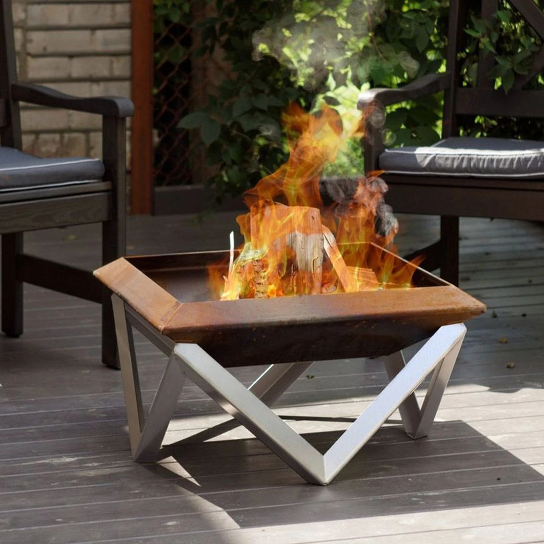 SvenskaV Gilge Design-Feuerschale 63x63x35 Cm Edelstahl Gebürstet 2 SvenskaV Gilge Design-Feuerschale 63x63x35 Cm Edelstahl Gebürstet – Bild 2