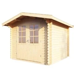 Wolff Finnhaus Bibertal Gartenhaus Mit Doppeltür Natur