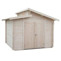 Wolff Finnhaus Bornholm 40-A Typ 1 Gartenhaus 290x240cm Mit Vollholz-Tür Natur