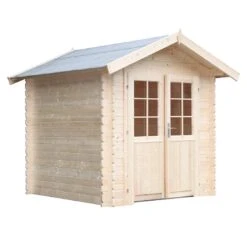 Wolff Finnhaus Emma Gartenhaus Mit Holz-Doppeltür Natur