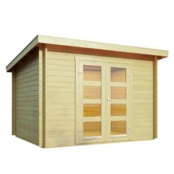 Wolff Finnhaus Gent A Gartenhaus 292x230cm Imprägniert+Doppeltür Natur