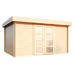 Wolff Finnhaus Metz B Gartenhaus 400x300cm Doppeltür Mit Milchglas Natur