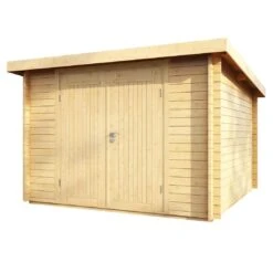 Wolff Finnhaus Pulti 34-B Typ 1 Gartenhaus 300x240cm+Vollholztür Natur