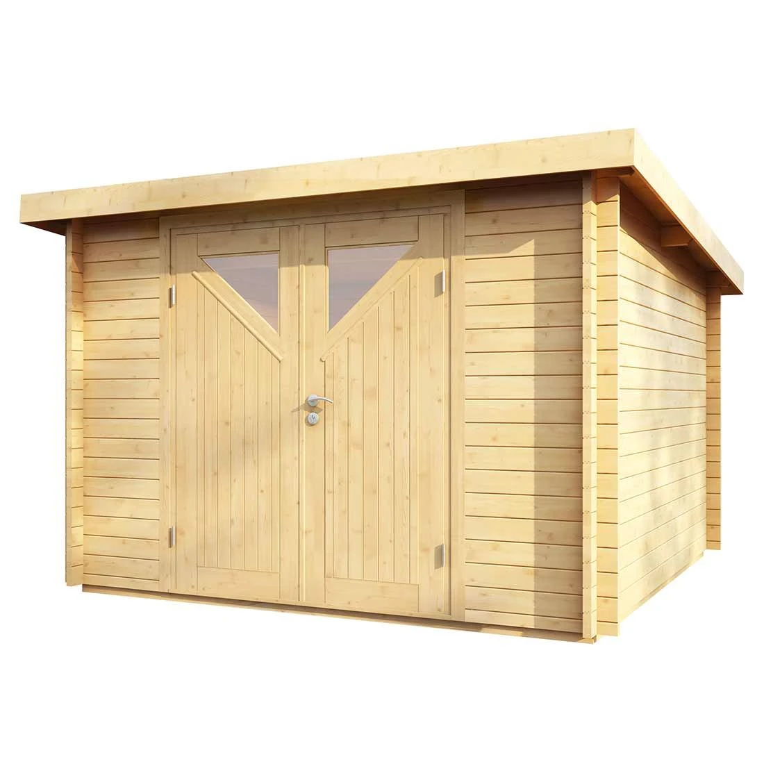 Wolff Finnhaus Pulti 34-B Typ 4 Gartenhaus 300x240+Dreieckglastür Natur 1 Wolff Finnhaus Pulti 34-B Typ 4 Gartenhaus 300x240+Dreieckglastür Natur