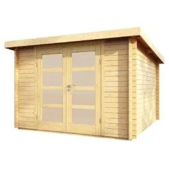 Wolff Finnhaus Pulti 34-C Typ 5 Gartenhaus Mit Milchglastür Natur