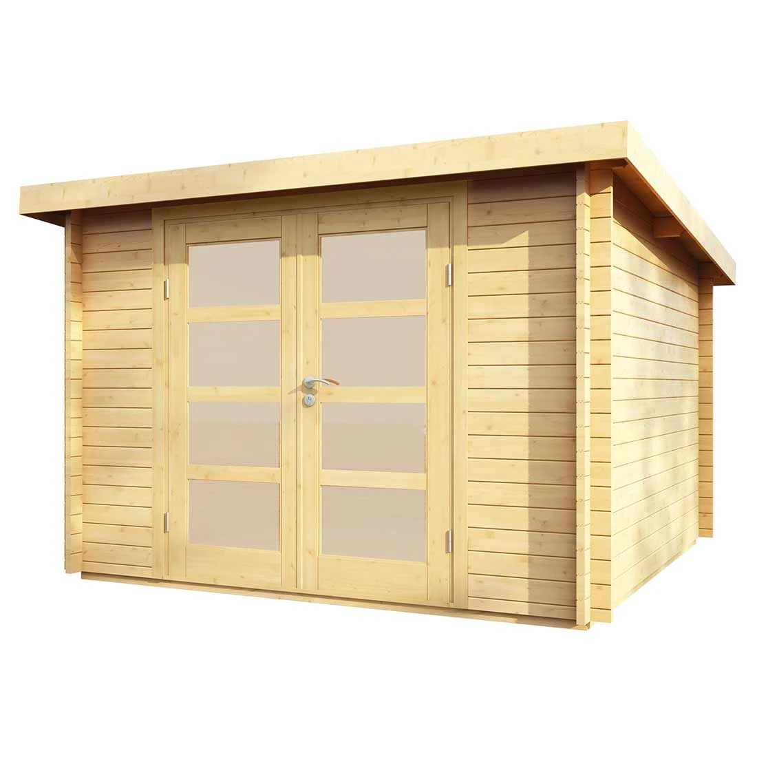 Wolff Finnhaus Pulti 34-C Typ 5 Gartenhaus Mit Milchglastür Natur 1 Wolff Finnhaus Pulti 34-C Typ 5 Gartenhaus Mit Milchglastür Natur