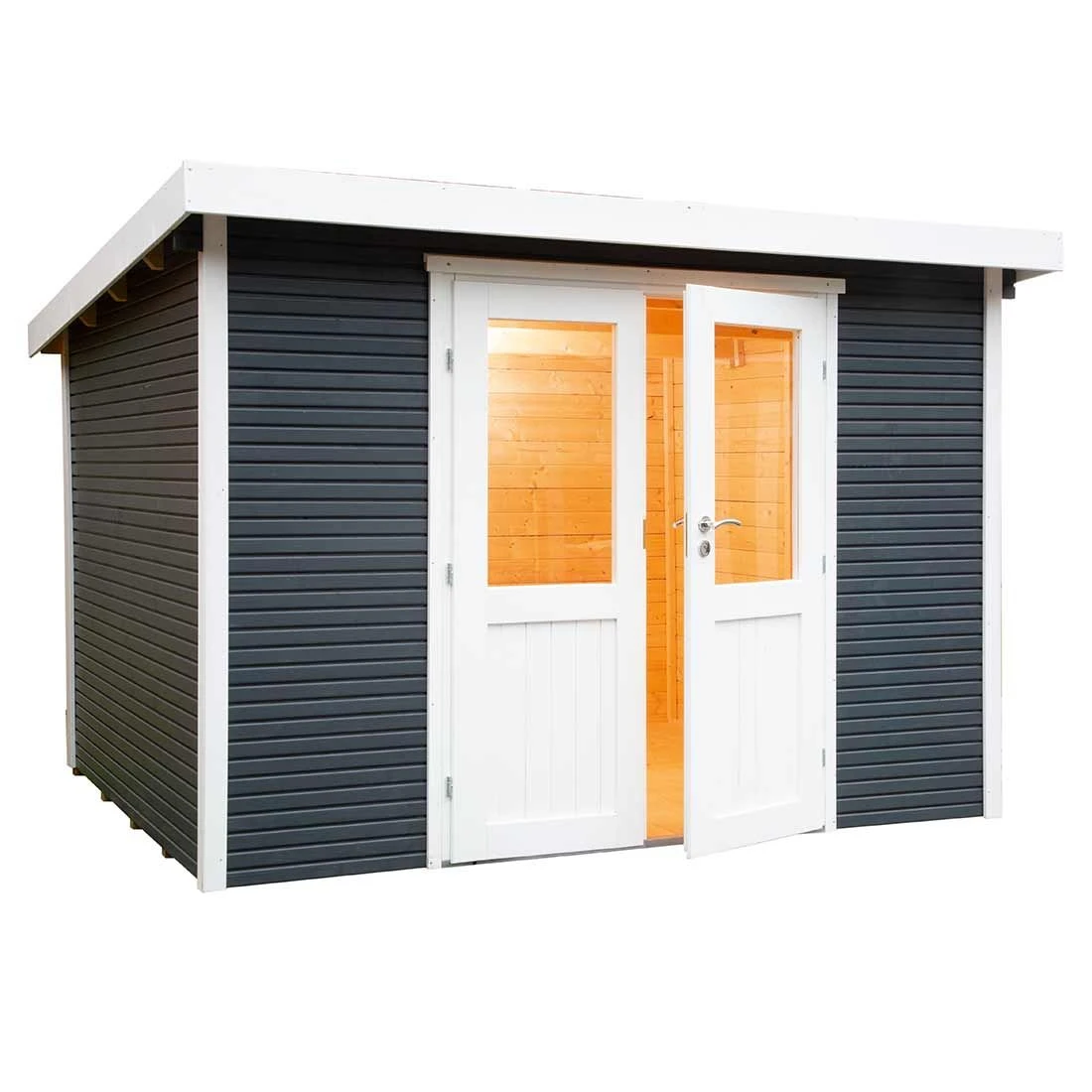 Wolff Finnhaus Pulti Softline 3030 Gartenhaus Anthrazit 1 Wolff Finnhaus Pulti Softline 3030 Gartenhaus Anthrazit