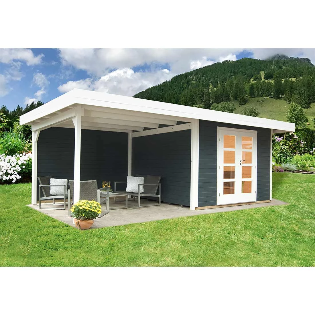 Wolff Finnhaus Relax Lounge B Gartenhaus Mit Anbau Und Rückwand 300 Cm Anthrazit 1 Wolff Finnhaus Relax Lounge B Gartenhaus Mit Anbau Und Rückwand 300 Cm Anthrazit