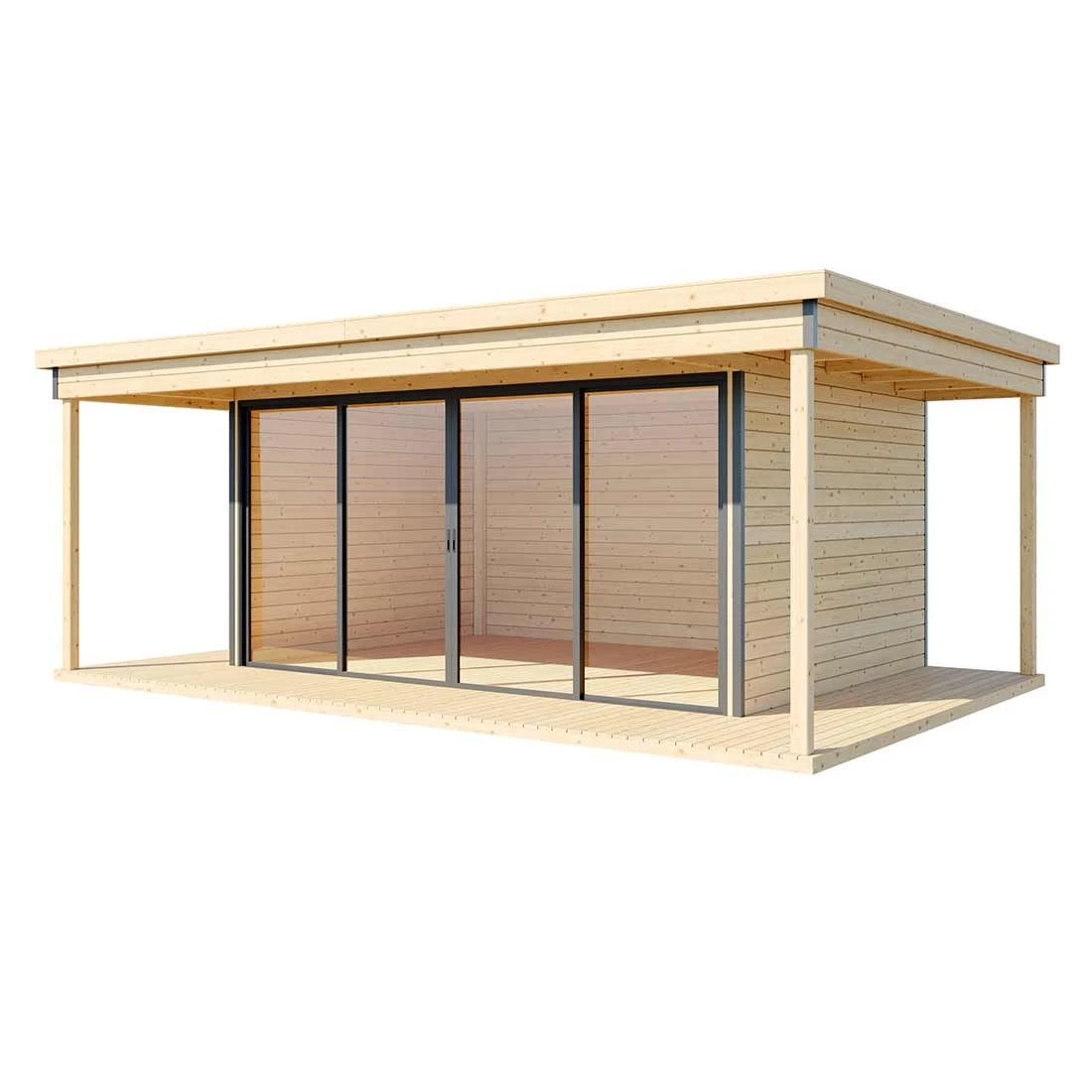 Wolff Finnhaus Studio 44 Panorama Gartenhaus 578x240cm Natur 1 Wolff Finnhaus Studio 44 Panorama Gartenhaus 578x240cm Natur