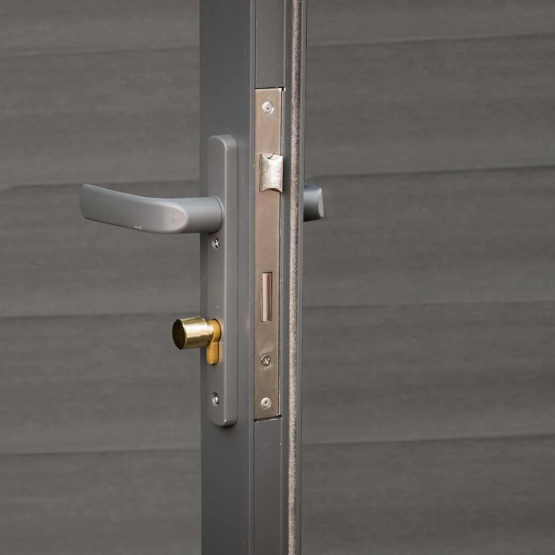 Wolff Finnhaus WPC-Trend C Gartenhaus 287x234cm + Doppeltür Grau 6 Wolff Finnhaus WPC-Trend C Gartenhaus 287x234cm + Doppeltür Grau – Bild 6